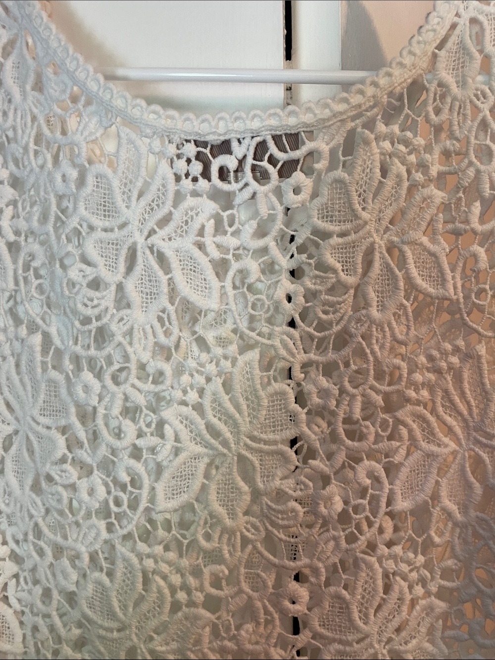 Amazing LOFT White Crochet Lace Sleeveless Top - Picture 7 of 8